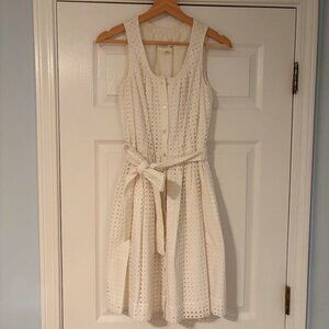 Kate Spade white belted Eyelet Dress size XS